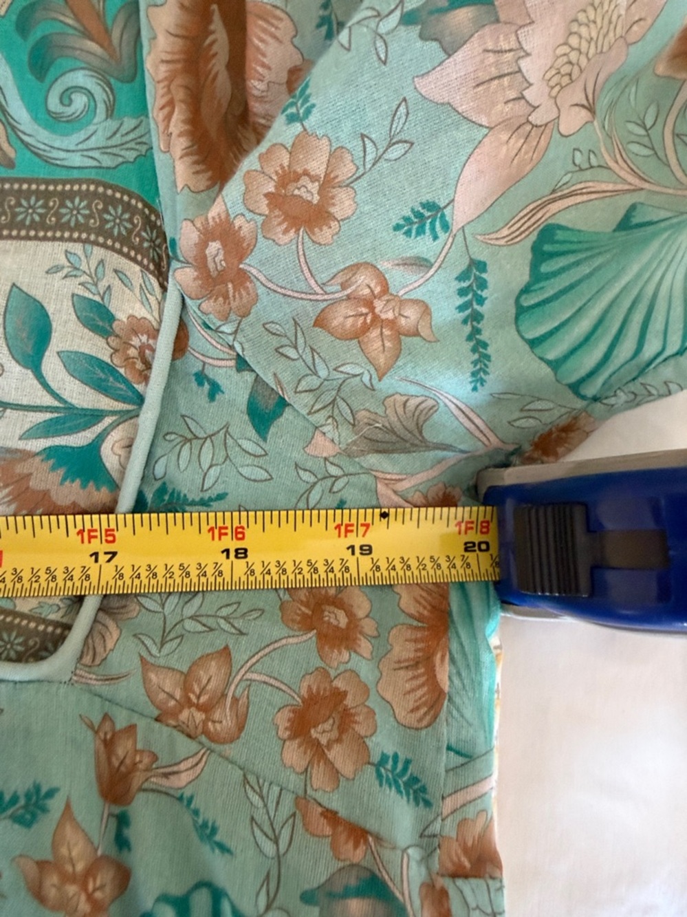 Spell Teal & Peach Floral Tassel Boho Dress - Picture 9 of 10